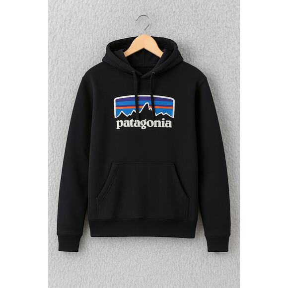 Patagonia Other - Patagonia Uprisal Hoody Black Mens Medium Recycled Cotton Logo Hoodie